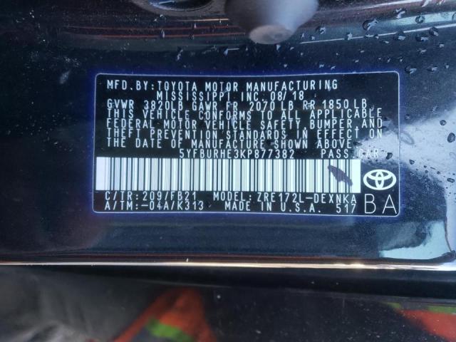 Photo 10 from auction – 2019 TOYOTA COROLLA L with VIN 5YFBURHE3KP877382