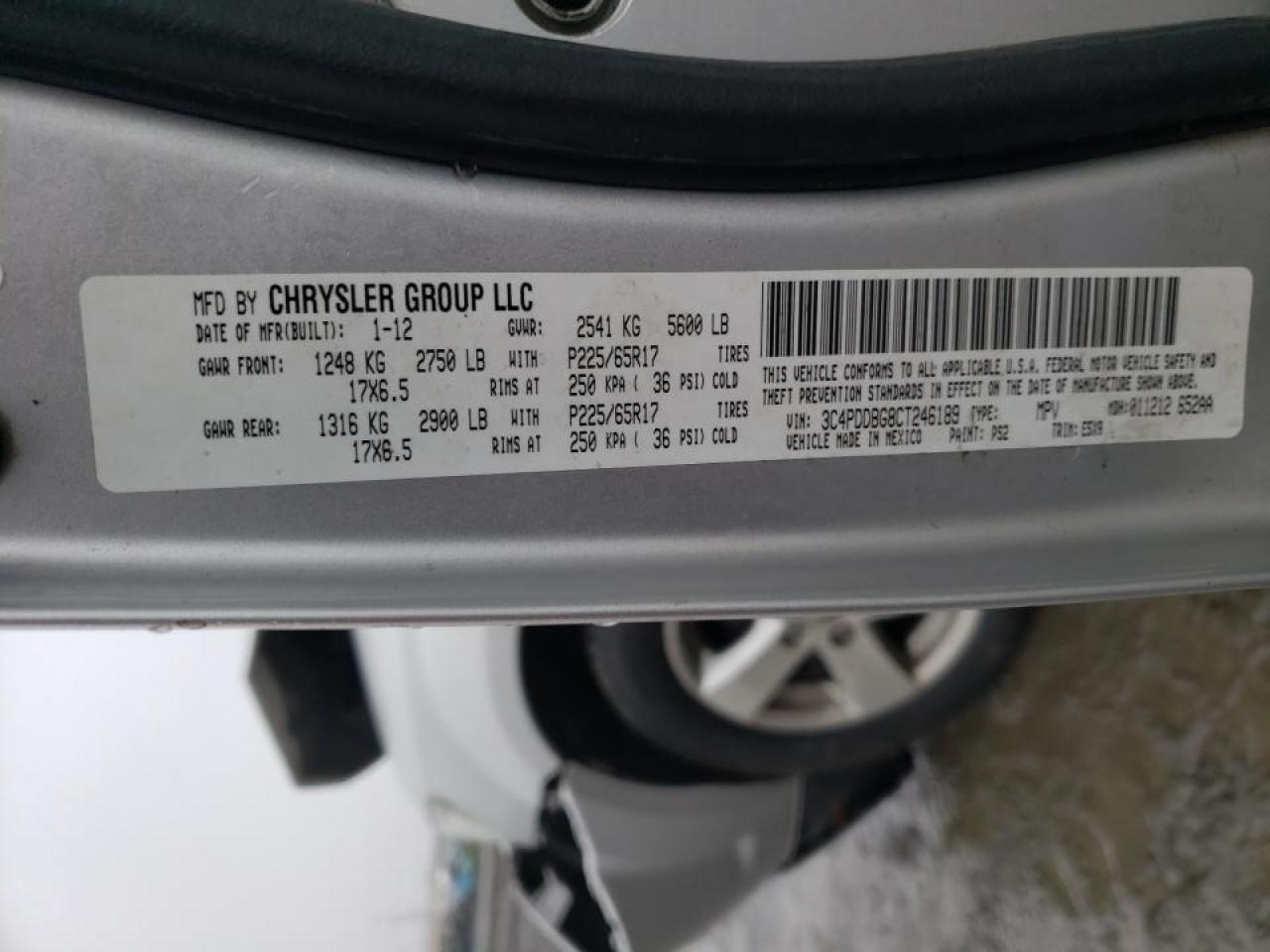 Photo 10 from auction – 2012 DODGE JOURNEY SX with VIN 3C4PDDBG8CT246189