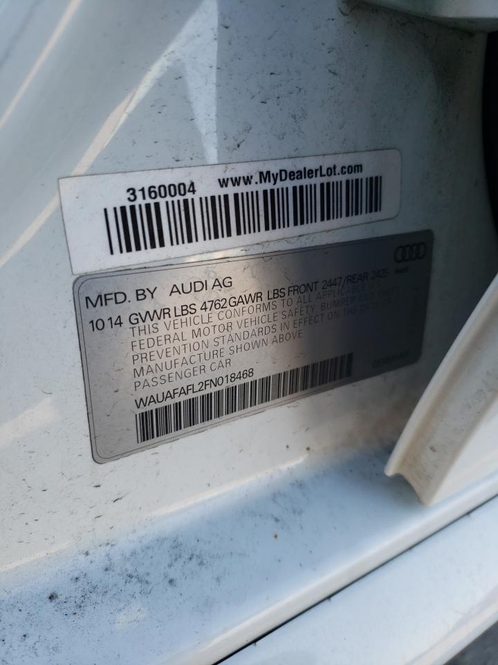Photo 10 from auction – 2015 AUDI A4 PREMIUM with VIN WAUAFAFL2FN018468