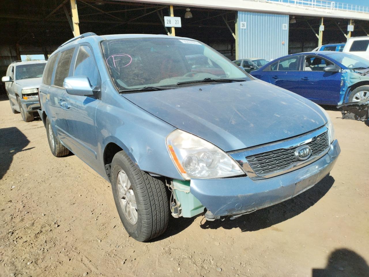 KIA SEDONA LX 2012 with VIN KNDMG4C75C6415376 - Photo from auction