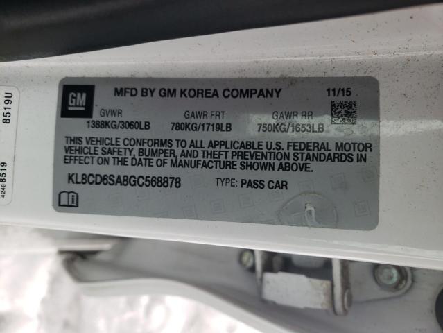 Photo 10 from auction – 2016 CHEVROLET SPARK 1LT with VIN KL8CD6SA8GC568878
