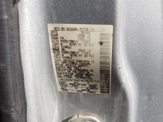 Photo 10 from auction – 2004 NISSAN FRONTIER K with VIN 1N6DD26T84C476274