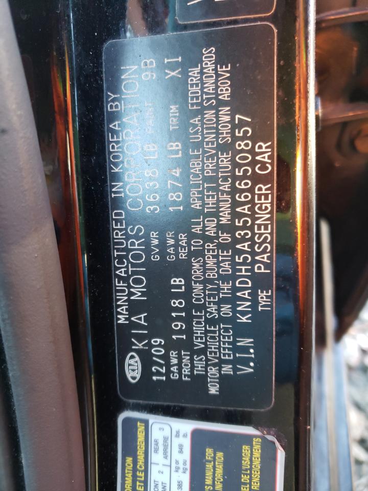 Photo 10 from auction – 2010 KIA RIO LX with VIN KNADH5A35A6650857