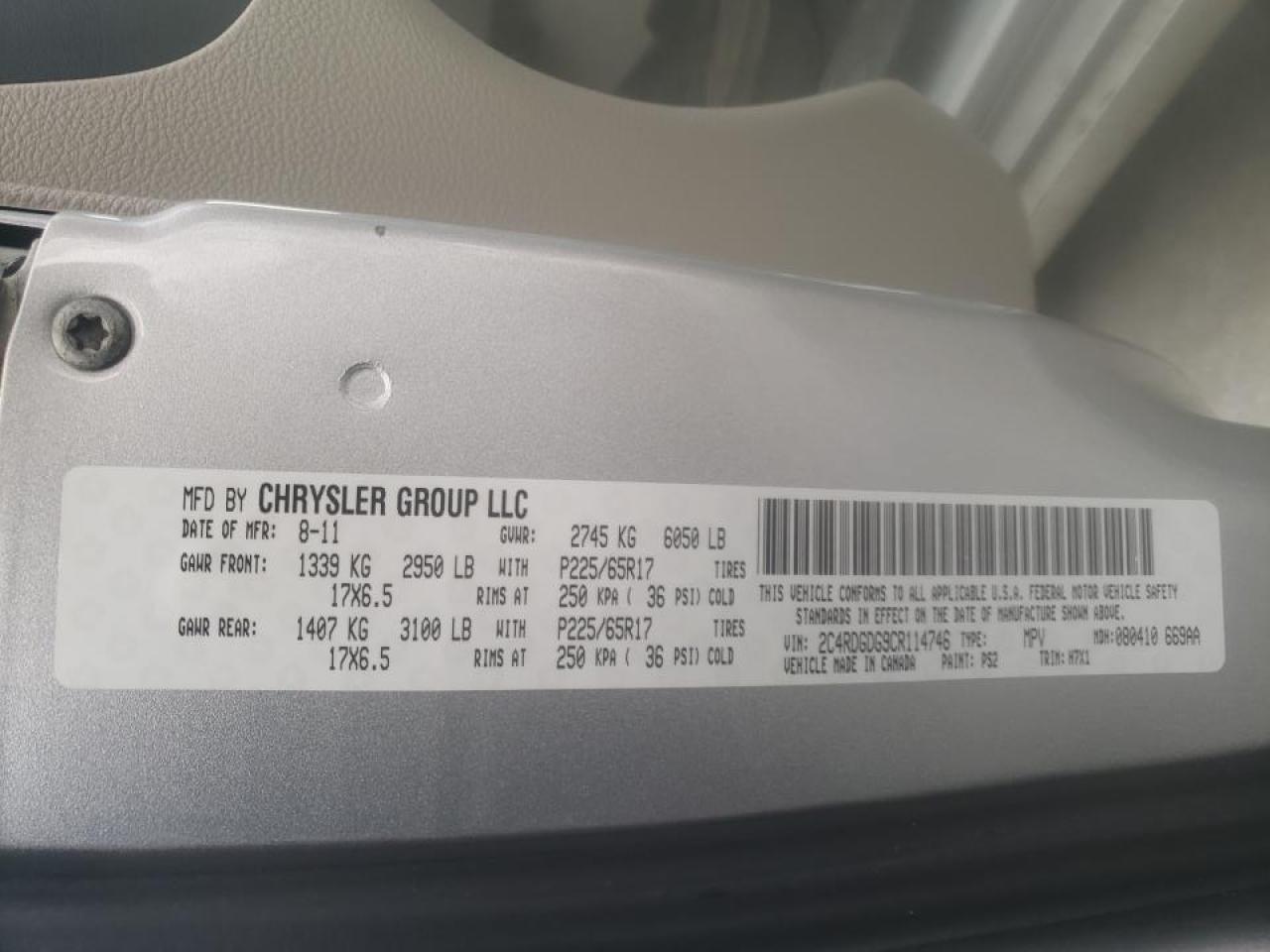 Photo 10 from auction – 2012 DODGE GRAND CARA with VIN 2C4RDGDG9CR114746