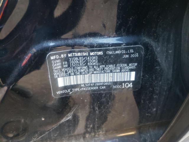 Photo 10 from auction – 2017 MITSUBISHI MIRAGE G4 with VIN ML32F4FJ9HHF08551