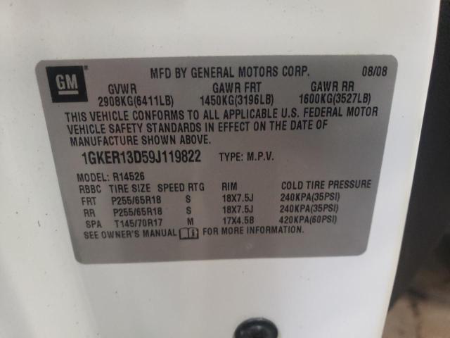 Photo 10 from auction – 2009 GMC ACADIA SLE with VIN 1GKER13D59J119822