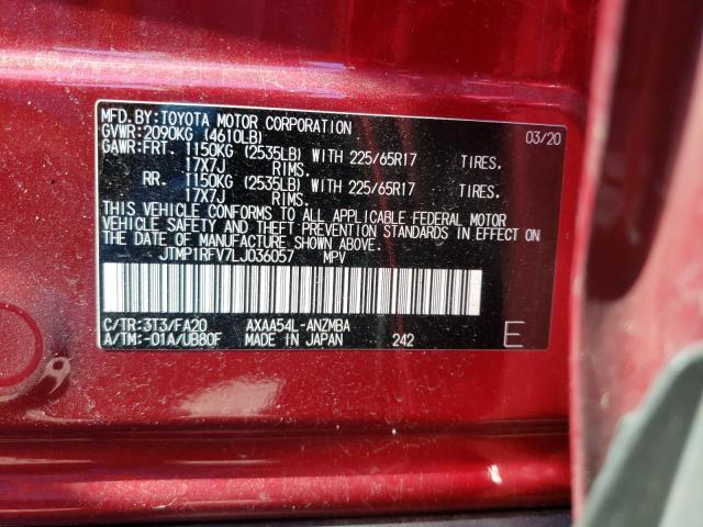 Photo 10 from auction – 2020 TOYOTA RAV4 XLE with VIN JTMP1RFV7LJ036057