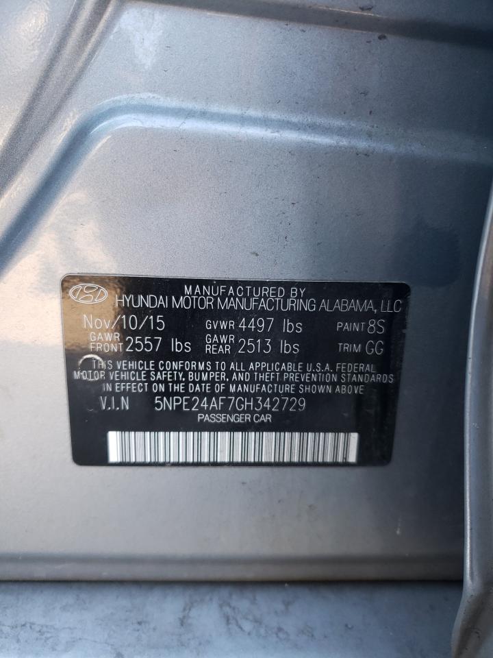 Photo 10 from auction – 2016 HYUNDAI SONATA SE with VIN 5NPE24AF7GH342729