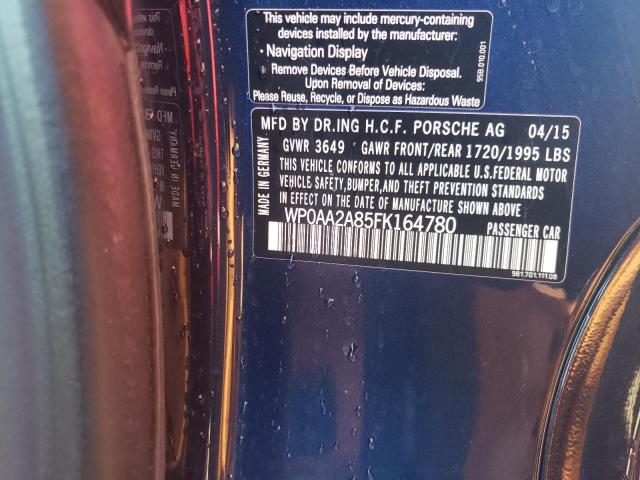 Photo 10 from auction – 2015 PORSCHE CAYMAN with VIN WP0AA2A85FK164780