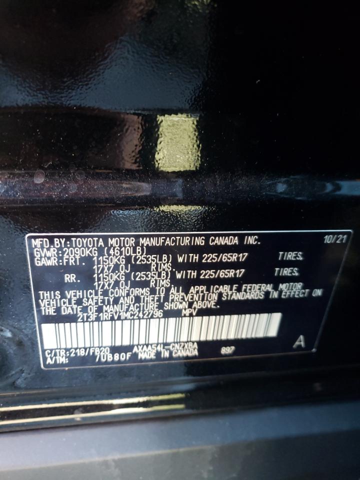 Photo 10 from auction – 2021 TOYOTA RAV4 LE with VIN 2T3F1RFV1MC242796