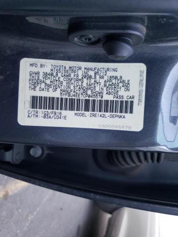 Photo 10 from auction – 2012 TOYOTA COROLLA BA with VIN 5YFBU4EE7CP045570