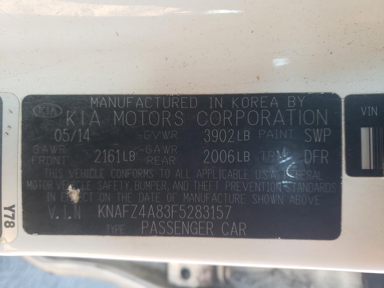 Photo 10 from auction – 2015 KIA FORTE EX with VIN KNAFZ4A83F5283157