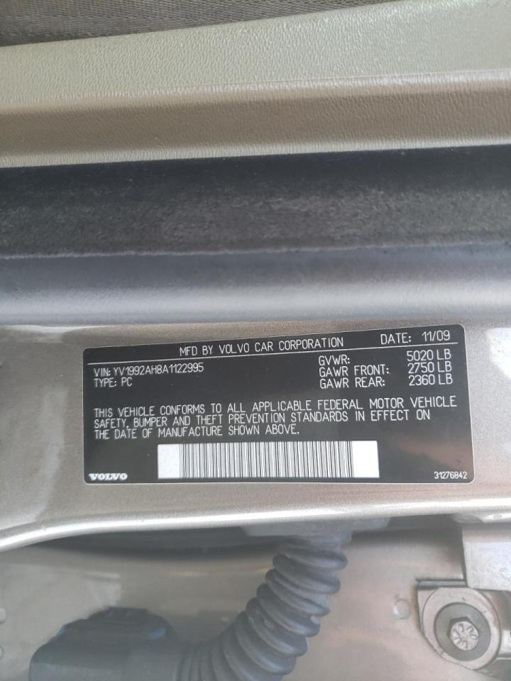Photo 10 from auction – 2010 VOLVO S80 T6 with VIN YV1992AH8A1122995