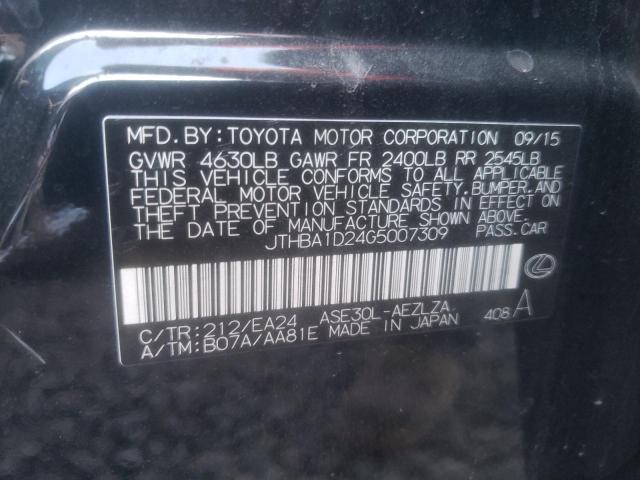 Photo 10 from auction – 2016 LEXUS IS 200T with VIN JTHBA1D24G5007309