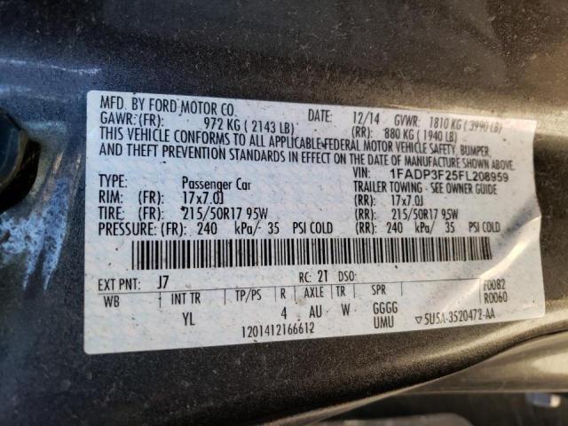 Photo 10 from auction – 2015 FORD FOCUS SE with VIN 1FADP3F25FL208959
