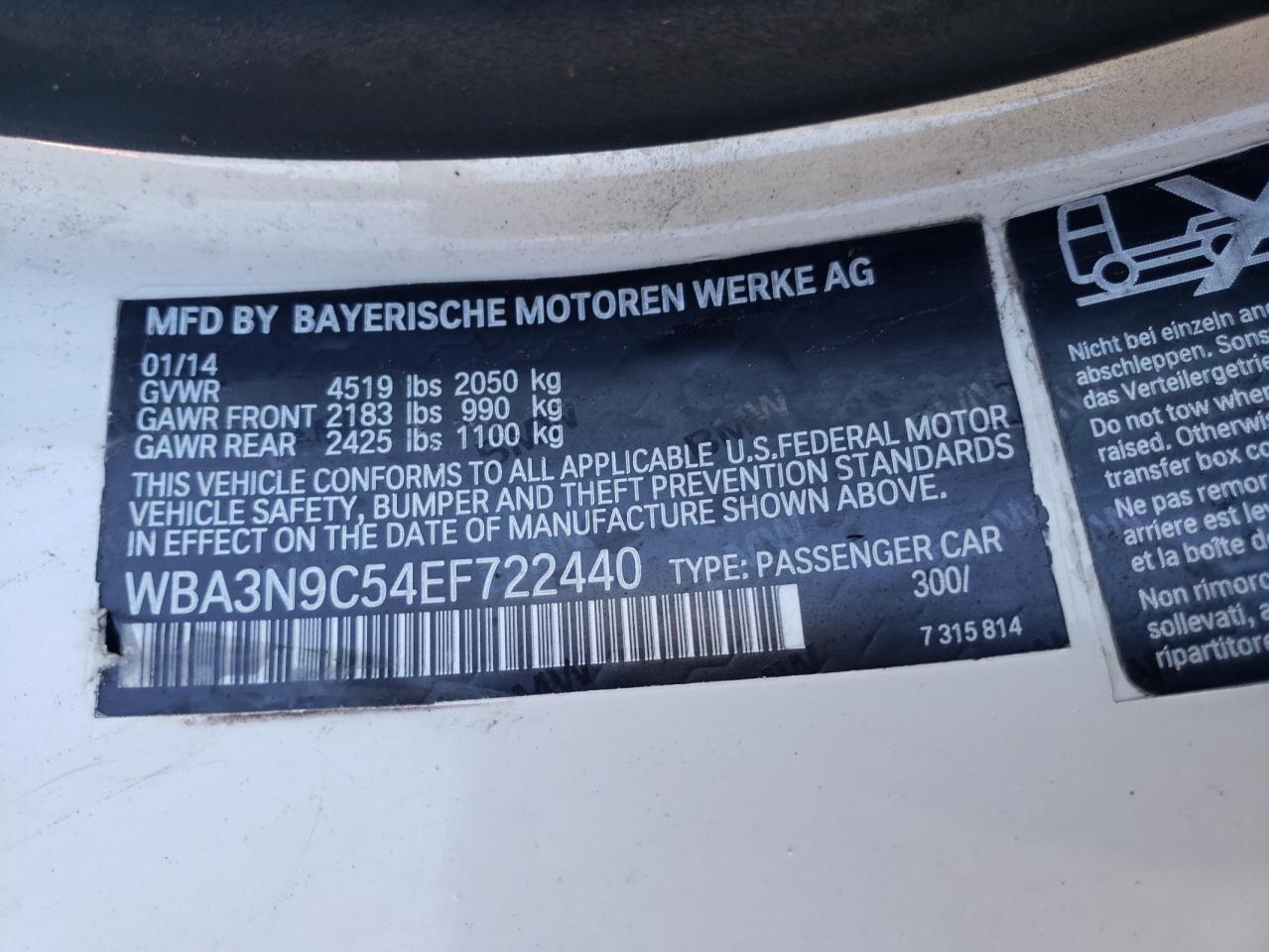 Photo 10 from auction – 2014 BMW 428 XI with VIN WBA3N9C54EF722440