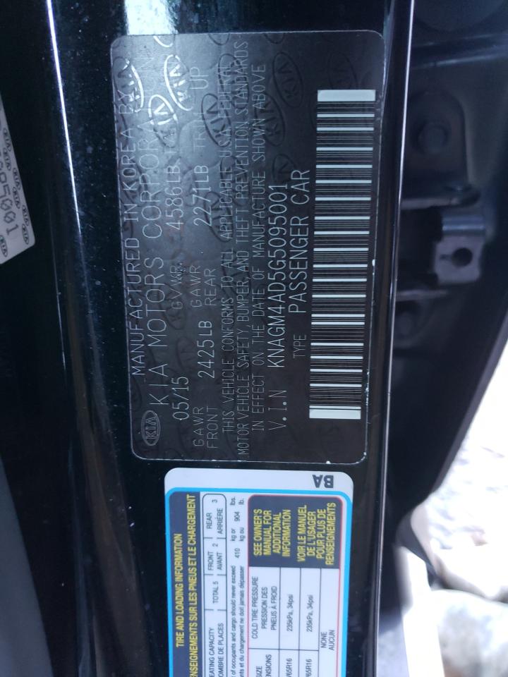 Photo 10 from auction – 2016 KIA OPTIMA HYB with VIN KNAGM4AD5G5095001