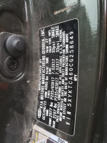 Photo 10 from auction – 2012 KIA SORENTO BA with VIN 5XYKTCA60CG258649
