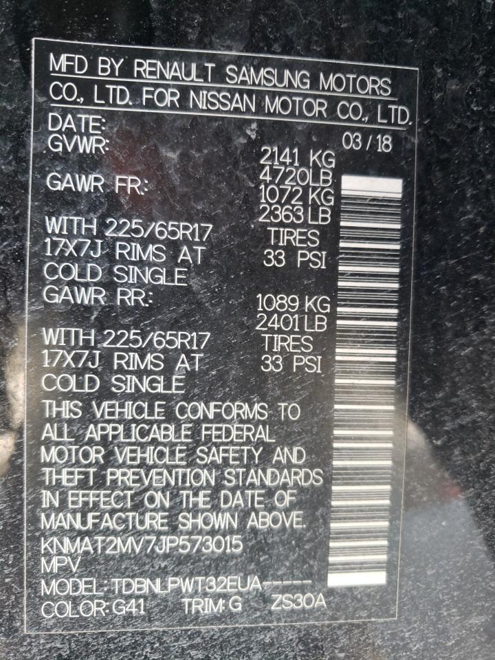 Photo 10 from auction – 2018 NISSAN ROGUE S with VIN KNMAT2MV7JP573015