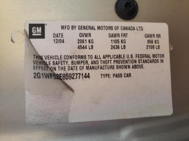 Photo 10 from auction – 2005 CHEVROLET IMPALA with VIN 2G1WF52E859277144