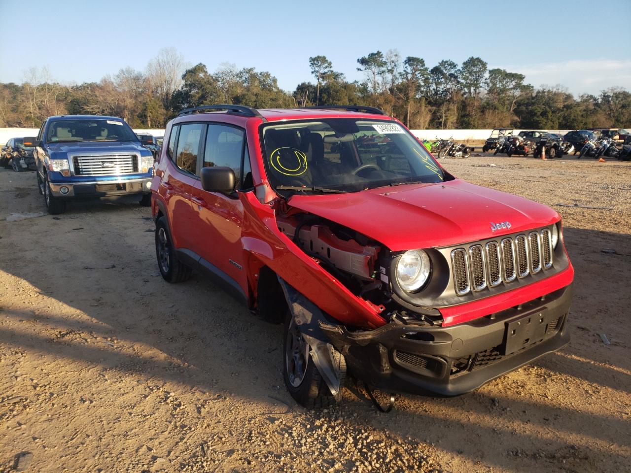 JEEP RENEGADE S 2017 with VIN ZACCJBAB0HPF92933 - Photo from auction