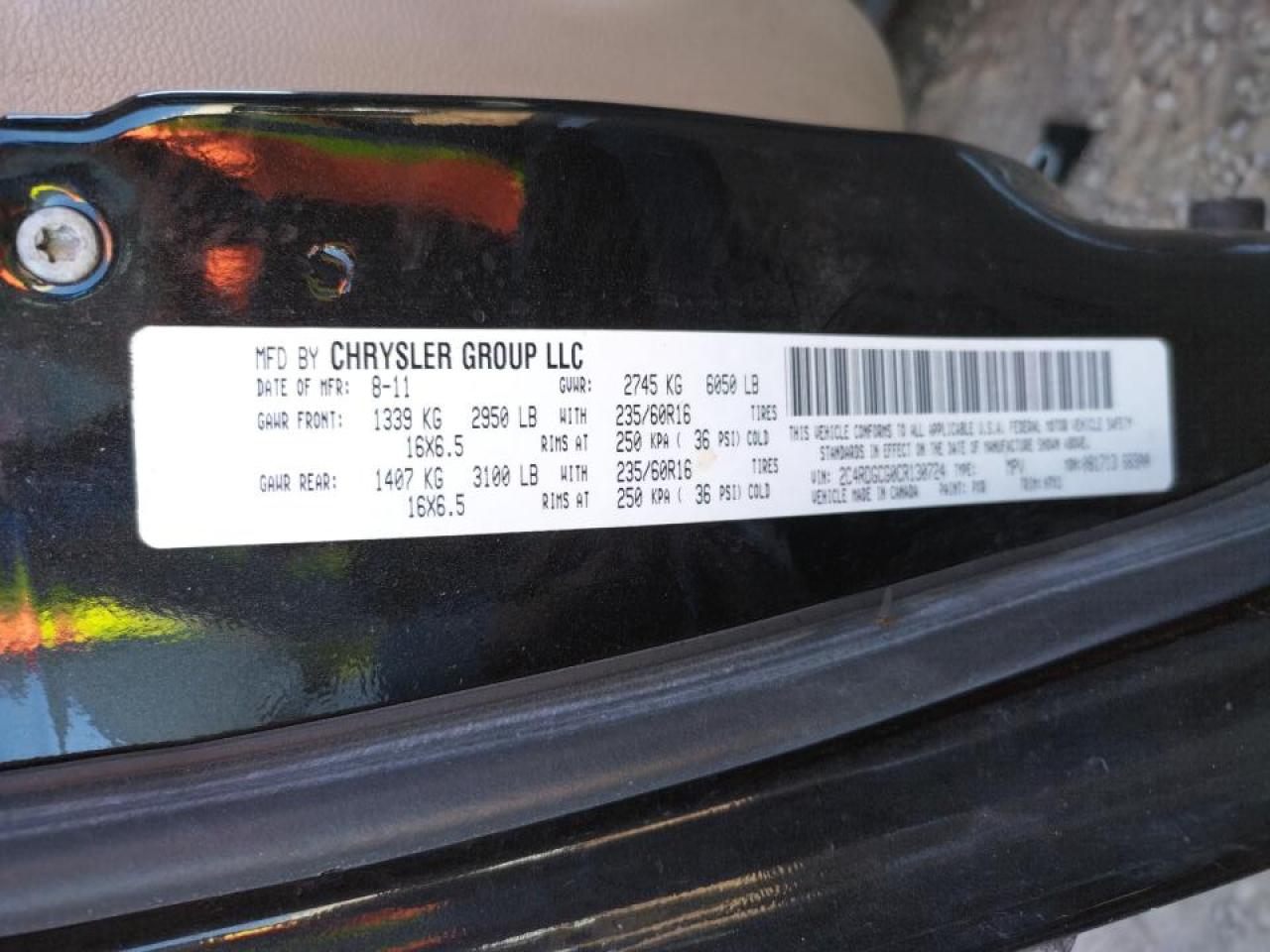Photo 10 from auction – 2012 DODGE GRAND CARA with VIN 2C4RDGCG0CR130724