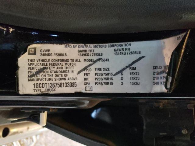 Photo 10 from auction – 2005 CHEVROLET COLORADO with VIN 1GCDT136758133085