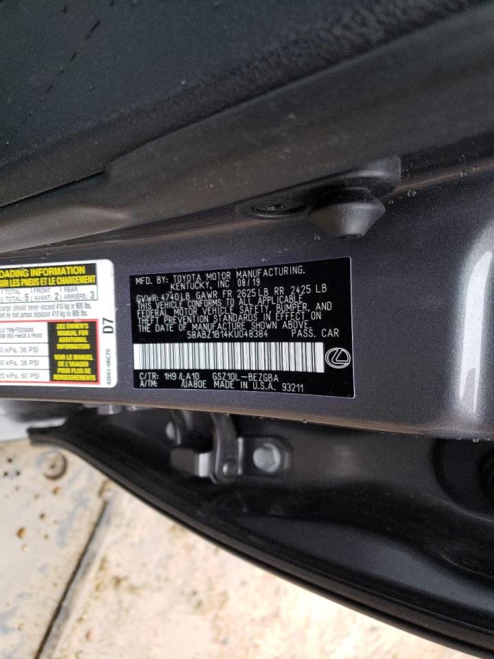 Photo 10 from auction – 2019 LEXUS ES 350 with VIN 58ABZ1B14KU048384