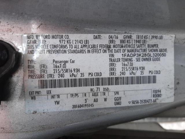 Photo 10 from auction – 2016 FORD FOCUS SE with VIN 1FADP3K28GL320050
