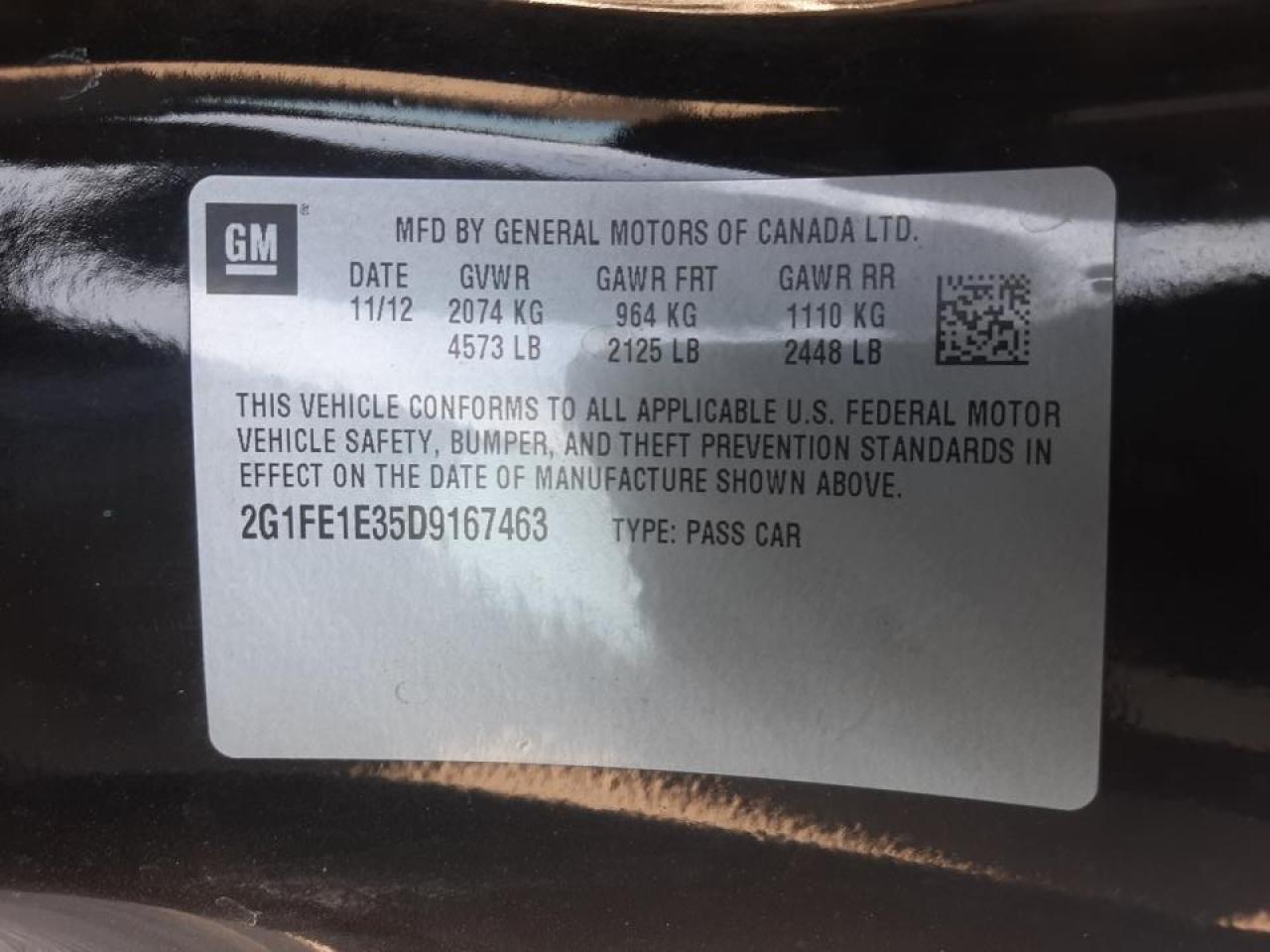 Photo 10 from auction – 2013 CHEVROLET CAMARO LS with VIN 2G1FE1E35D9167463
