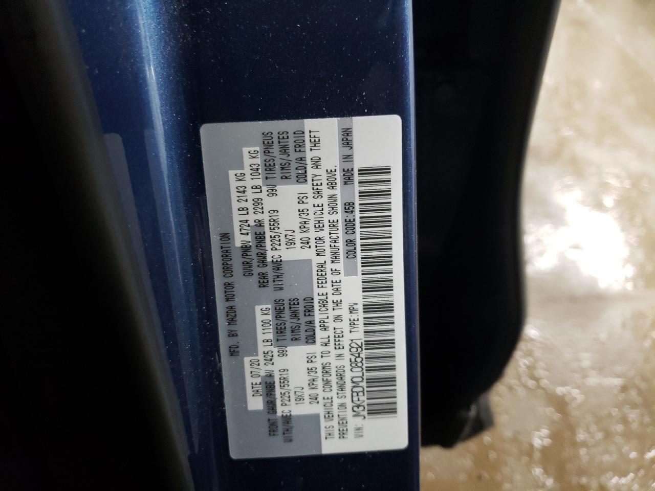 Photo 10 from auction – 2020 MAZDA CX-5 GRAND with VIN JM3KFBDM0L0854921