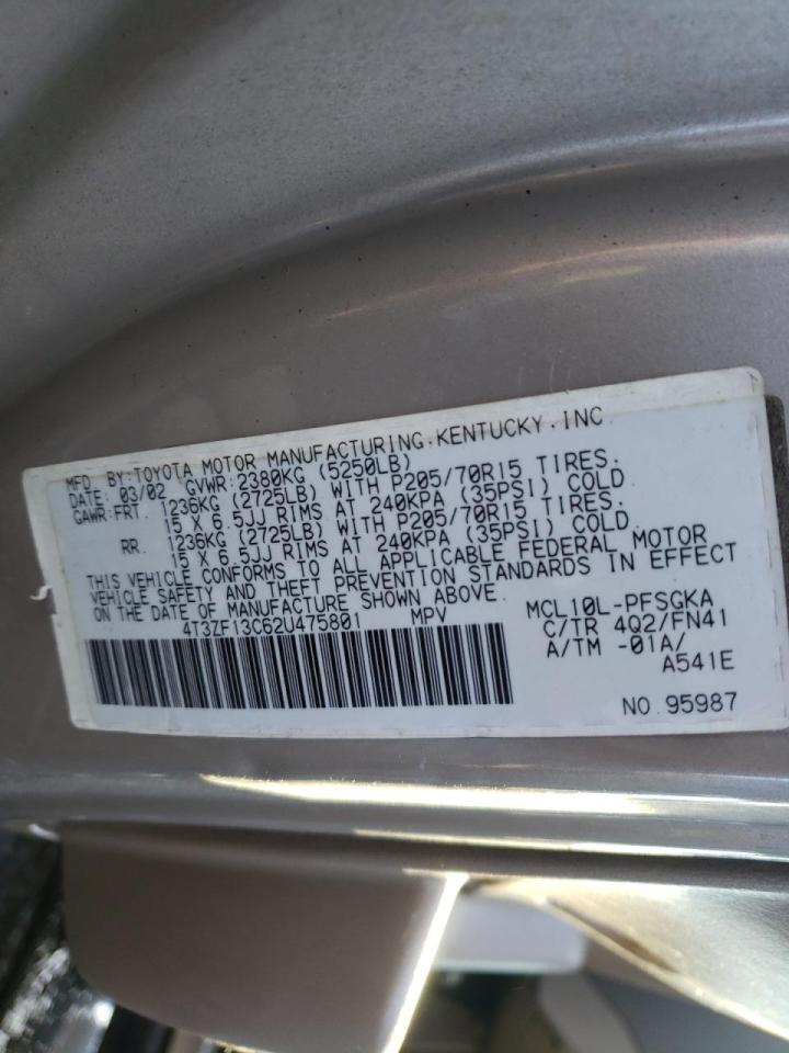 Photo 10 from auction – 2002 TOYOTA SIENNA LE with VIN 4T3ZF13C62U475801
