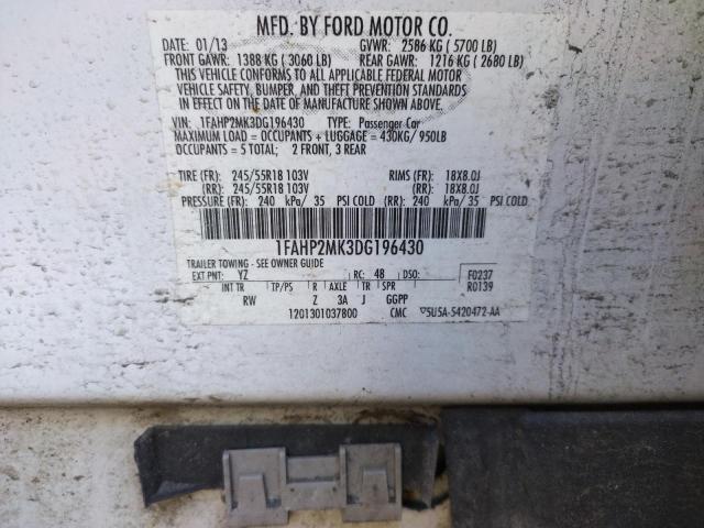 Photo 10 from auction – 2013 FORD TAURUS POL with VIN 1FAHP2MK3DG196430