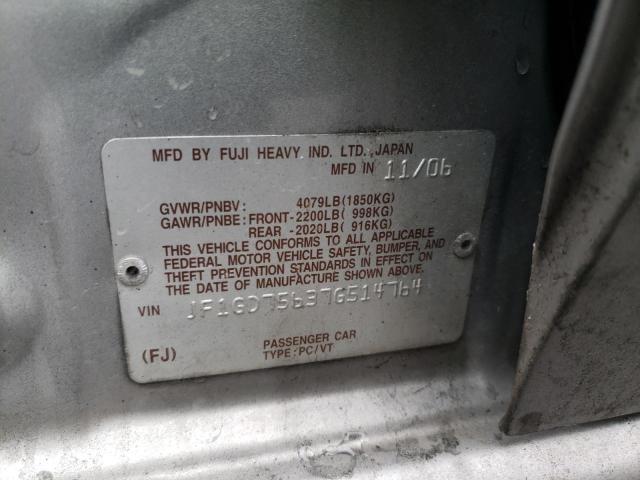 Photo 10 from auction – 2007 SUBARU IMPREZA WR with VIN JF1GD75637G514764
