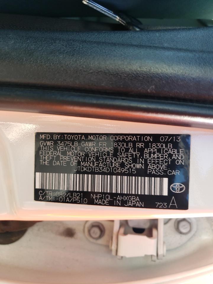 Photo 10 from auction – 2013 TOYOTA PRIUS C with VIN JTDKDTB34D1049515