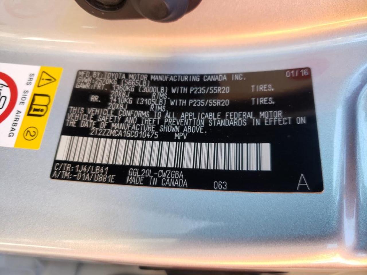 Photo 10 from auction – 2016 LEXUS RX 350 with VIN 2T2ZZMCA1GC010475
