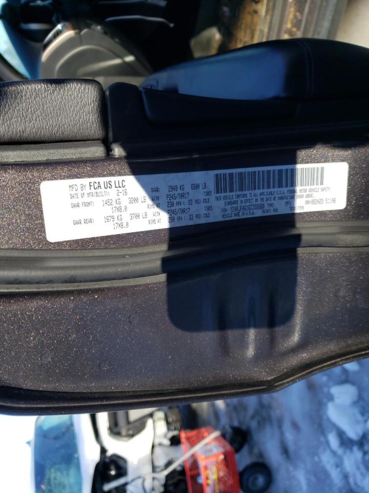 Photo 10 from auction – 2016 JEEP GRAND CHER with VIN 1C4RJFAG1GC332668