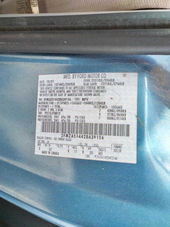 Photo 10 from auction – 2002 FORD WINDSTAR L with VIN 2FMZA51442BA39156
