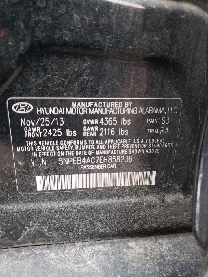Photo 10 from auction – 2014 HYUNDAI SONATA GLS with VIN 5NPEB4AC7EH858236