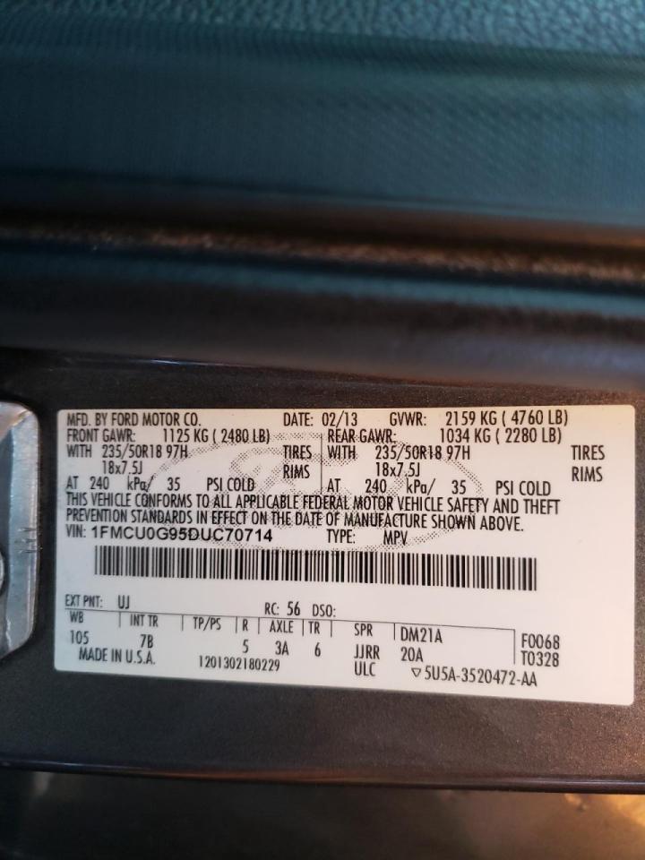 Photo 10 from auction – 2013 FORD ESCAPE SE with VIN 1FMCU0G95DUC70714