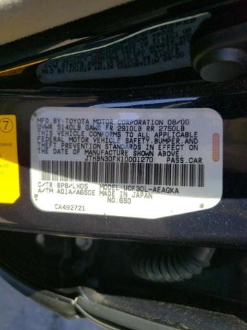 Photo 10 from auction – 2001 LEXUS LS 430 with VIN JTHBN30FX10001270