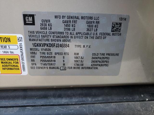Photo 10 from auction – 2015 GMC ACADIA SLE with VIN 1GKKVPKD6FJ246884