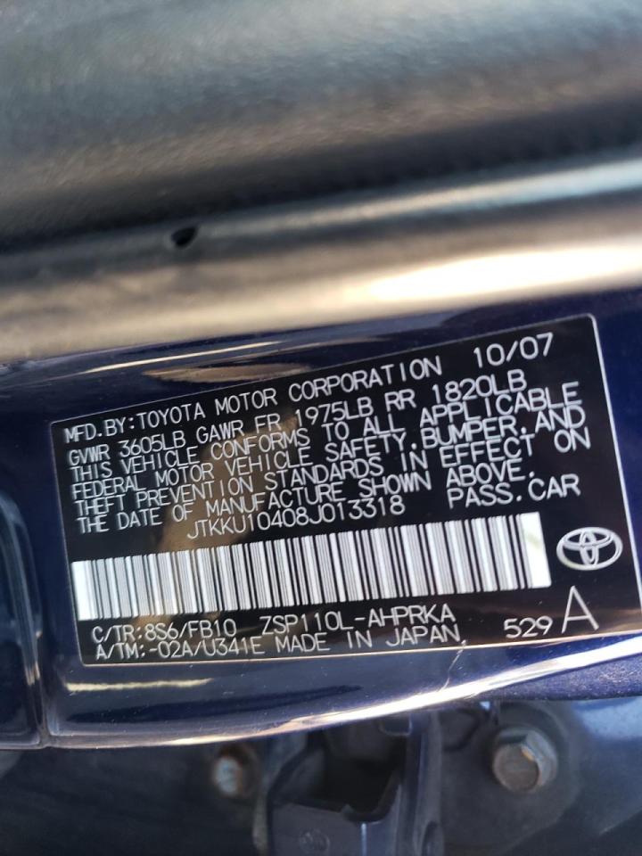 Photo 10 from auction – 2008 TOYOTA SCION XD with VIN JTKKU10408J013318