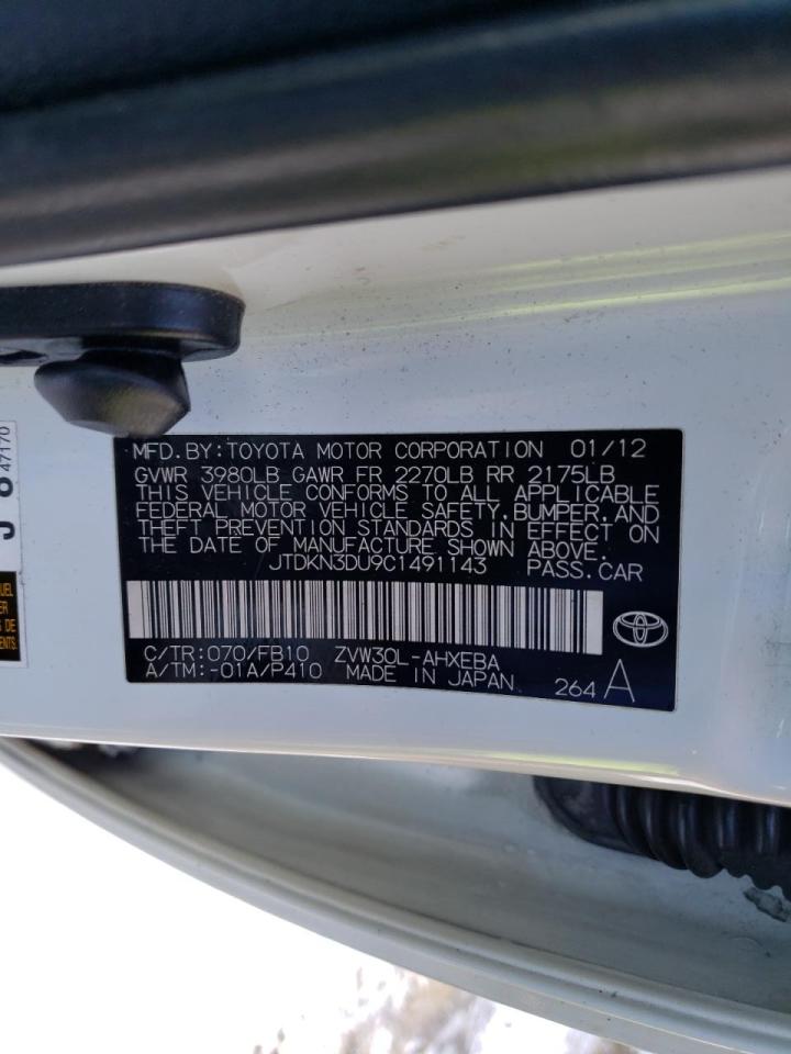 Photo 10 from auction – 2012 TOYOTA PRIUS with VIN JTDKN3DU9C1491143