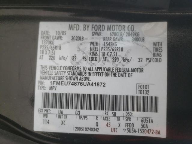 Photo 10 from auction – 2006 FORD EXPLORER with VIN 1FMEU74876UA41872
