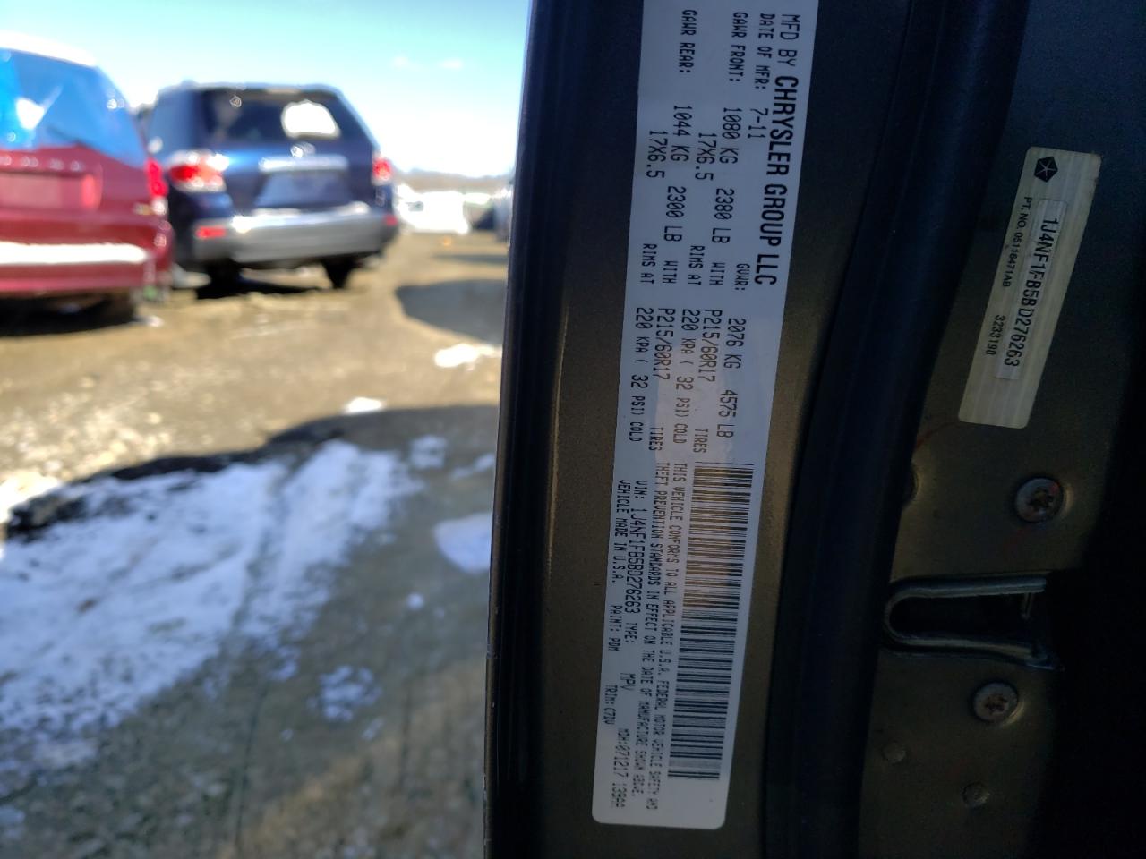 Photo 10 from auction – 2011 JEEP COMPASS SP with VIN 1J4NF1FB5BD276263
