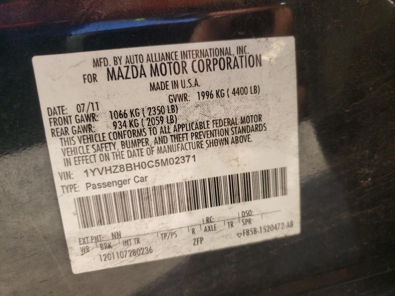 Photo 10 from auction – 2012 MAZDA 6 I with VIN 1YVHZ8BH0C5M02371