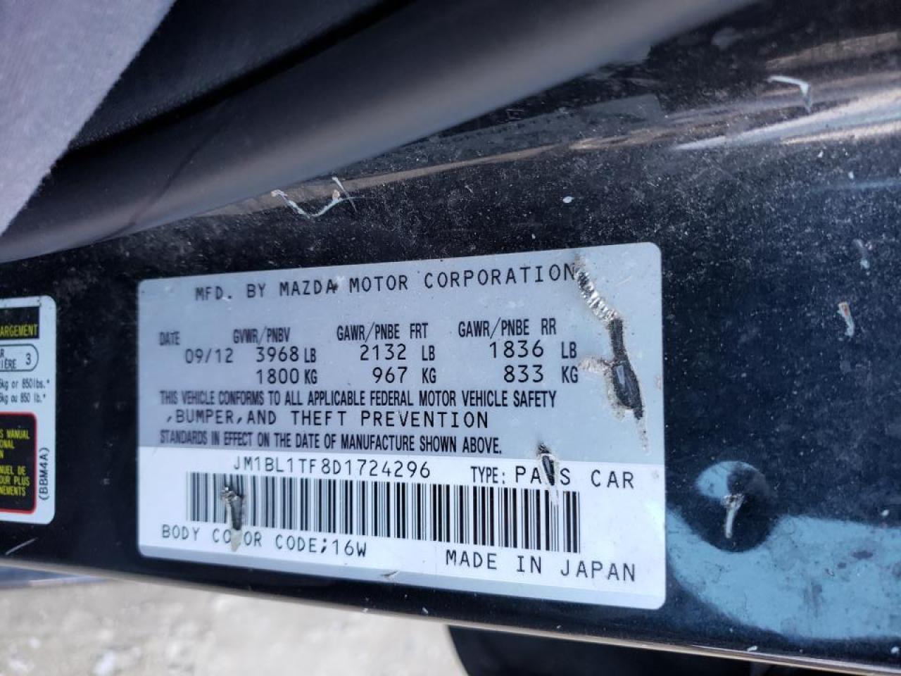 Photo 10 from auction – 2013 MAZDA 3 I with VIN JM1BL1TF8D1724296