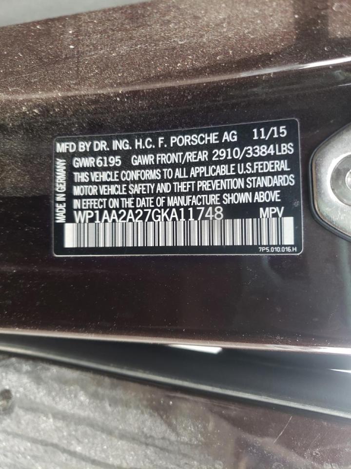 Photo 10 from auction – 2016 PORSCHE CAYENNE with VIN WP1AA2A27GKA11748