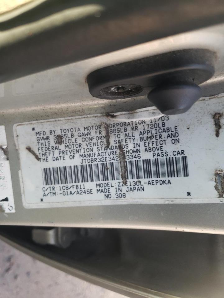 Photo 10 from auction – 2004 TOYOTA COROLLA CE with VIN JTDBR32E342043346